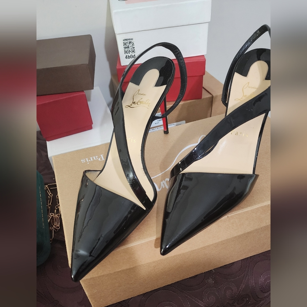 Christian Louboutin Black Patent Leather Women's Heels